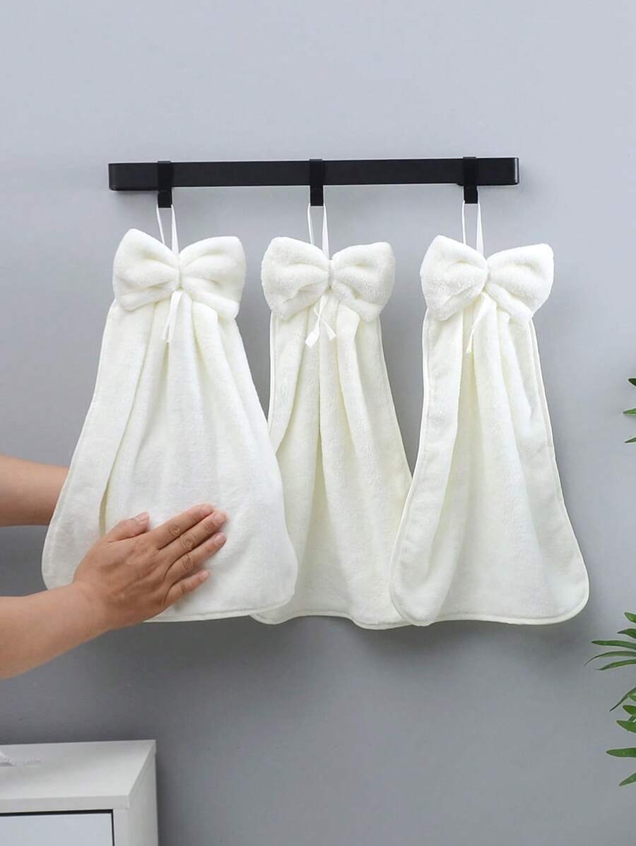Bow Hanging Absorbent Handkerchief, 1 Piece Of Soft Absorbent Coral ...