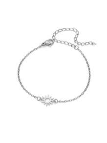 1PC Stainless Steel Sun Hollow Anklet For Women Girls Minimalist Fashion Waterproof Foot Chain Jewelry Beach Party Gift Sunflower Anklets
