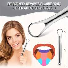 A Hollow Tongue Cleaner Made Of Stainless Steel, Designed To Remove Dirt From The Surface Of The Tongue, Help Eliminate Bad Breath, And Effectively Clean Tongue Stains. It Is Packaged In An Exquisite Portable Iron Box, Odorless, And Suitable For All Genders. This Is The Best Gift You Can Give To Your Boyfriend And Girlfriend In 2025 - White - View 3
