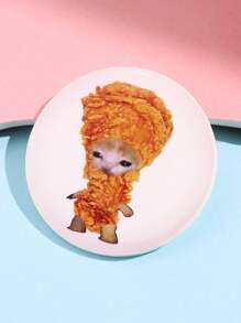 1 件可爱搞笑卡通创意独特时尚简约猫、UFO、火箭、炸鸡亚克力胸针，女士日常佩戴首饰 - 彩色 - 查看 14