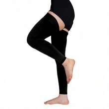 1 件装薄款大腿长度过膝压力袜 20-30 毫米，带硅胶防滑点，适合瑜伽普拉提和家庭运动健身活动 - 黑色 - 查看 9