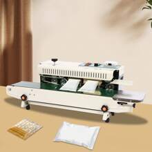 FR-900 Horizontal Automatic Continuous Sealing Machine, 500W Plastic Bag Sealer With Adjustable Conveyor Belt, 0-12m/Min Sealing Speed, Max.300°C Temperature