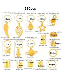 280 件假发 Y2K 配饰 配件 贝壳蝴蝶吊坠 新款辫子 大辫子 吊坠 配件 接发环 斋月配饰