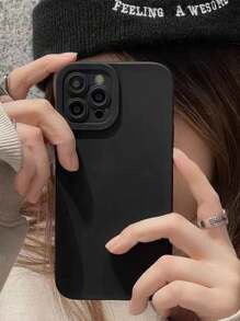 1 个带天使眼设计的硅胶防摔手机壳，兼容 iPhone 11 12 13 14 15 Pro Max、iPhone 16 Plus 和 Galaxy S24 Ultra 5G - 黑色 - 查看 1