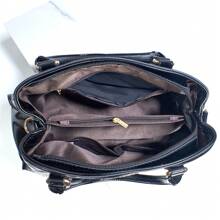 This Is A Versatile And Stylish Tote Bag Set For Middle-Aged Women, Perfect For Moms. It's A New 2025 Spring And Autumn Model, Featuring A Chic And Elegant Design. The Set Includes Three Handbags. - Black - View 2
