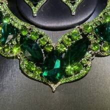 1 Set Women's Jewelry 3-Piece Set: Necklace & Earrings, Inlaid With Rhinestones, Fashion & Elegant, Suitable For Brides, Weddings, Banquets, Formal Occasions - Jewelry Set - View 6