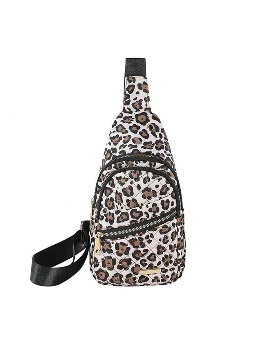 时尚刺绣格子女士斜跨肩胸包，用途广泛