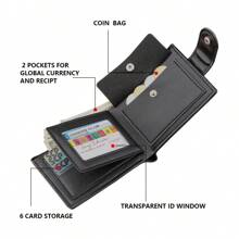 Men's Luxury Business Wallet Fashionable Design Wallet Purse Wallet Mini Wallet Men Wallet Leather Small Wallet - Black - View 6