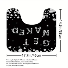 4pcs Diamond And Words Shower Curtain Bathroom Decor, Housewarming Gift Modern Home Decor, Waterproof Shower Curtain And Toilet Floor Mat Three-Piece Set Comes With 12 Shower Curtain Hooks Fall Decor