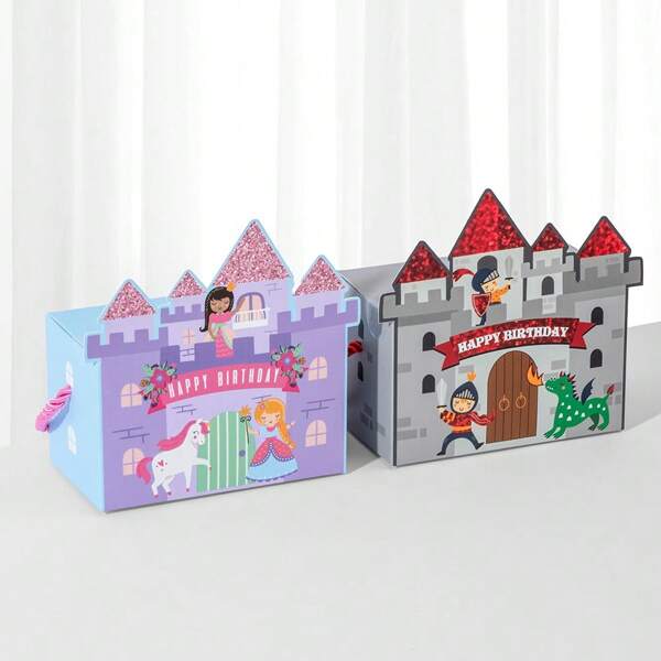 12 caixas de presente de castelo, embalagens para festas de princesa, embalagens para presente, caixas de lanche, decorações para festas, presentes de aniversário