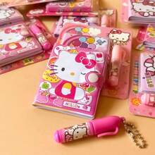 2 pièces/set Ensemble de cahier et stylo à bille KT chat, mini cahier de poche mignon de Sanrio, cahier coloré créatif avec stylo assorti, fournitures de bureau et de papeterie portables pour usage quotidien