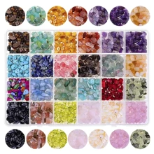 850 piezas Cuentas de piedra natural asimétricas Kit de elaboración de joyas DIY para pulseras, aretes, collares y diversas decoraciones