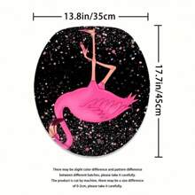 4pcs Glittering Rhinestone Flamingo Pattern Shower Curtain Set, Waterproof Bathroom Partition Curtain With 12 Hooks, Non-Slip Bath Mat, Toilet U-Shaped Pad, Toilet Seat Cover Pad, Decorative Bathroom Set, Bathroom Accessories Home Bathroom Decor Fall Decor Back To School