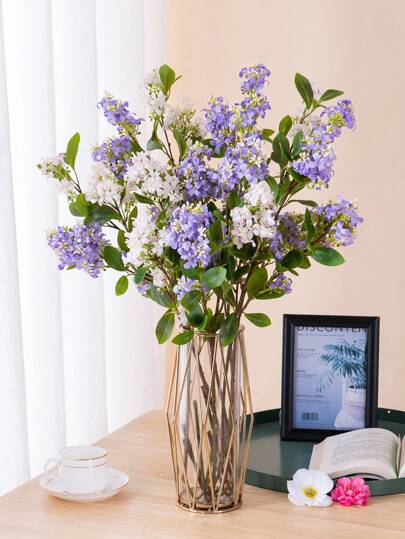 1 peça Lilás Simulado, Osmanthus Thousand Mile, Flor Artificial de Haste Longa, Adequado para Decoração de Casa na Primavera, Jardim, Cozinha, Sala de Estar, Balcão, Centro de Mesa de Jantar, Casamento, Noivado, Decoração de Festa, Arranjo de Buquê de Vaso DIY, Não Necessita de Fonte de Alimentação