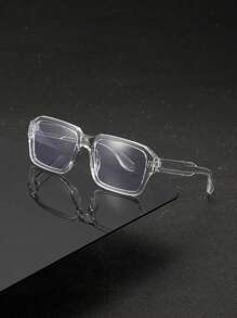 1 PC Men's Acrylic Light Business Rectangle Fashion Eyeglasses For Daily Reading And Work Commuting Glasses Accessories