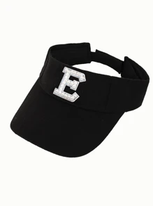 1 件女士 26 颗珍珠字母时尚休闲防晒帽，适合春夏季日常户外街头风格搭配，生日、节日的绝佳礼物