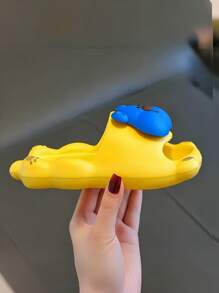 Tongs d'été pour enfants, super mignonnes avec motif de lapin pour filles. Antidérapantes, avec semelle souple, modèle avec inscription. Tongs pour garçons avec motif de dessin animé.
