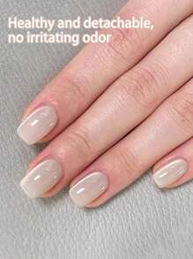 annies 10ml/1pc 月光乳白色猫眼指甲油凝胶，2025年新品闪亮瓷白色玻璃珠猫眼UV/LED凝胶抛光，美甲DIY