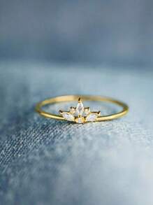 1 pieza Anillo de joyería de boda elegante de plata de ley 925 con circonita cúbica para mujer, joyería fina