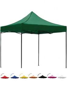 Carpa 3x3 para Exteriores Lona Jardin Toldo Retractil Estructura de Acero Plegable 3 Ajustes de Altura Impermeabilidad 600D Premium Campismo Facil Armado Fiesta Reunión (Amarillo) - Verde - Ver 1