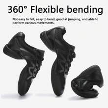 Black Mesh Cheerleading Shoes For Women, Sports Training Dance Ballet Gymnastics Tumbling Flexible Sneakers