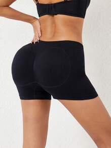 1 peça feminina acolchoada bumbum realçador modelador calcinha, bumbum levantador calcinha, pêssego bumbum