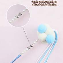 1/5 Piezas Palo de juego para gatos amantes de los gatos y madres de gatos, con plumas suaves y esponjosas de colores, provisto de campana, seguro y resistente a mordeduras, duradero, adecuado para interactuar y ejercitar a gatos amantes de los gatos y madres de gatos. Proporciona juguetes y suministros perfectos para la diversión sin fin de los amantes de los gatos y madres de gatos, juguetes lindos para sostener en la mano.