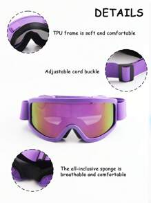 New Oversized Frame Yellow Lens Ski Goggles, One-Piece Night Vision Windproof For Single/Double Board Outdoor Sports Cycling High Definition Mountaineering Panoramic Protective Eyewear