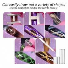 4 stuks Cat Eye-magneet voor nagels Extra grote cilindrische Cat Eye-nagelmagneet Magnetische magneten Houten Cat Eye-nagellakmagneetstok Cat Eye magnetische nageltool voor doe-het-zelf thuis, salon, studio