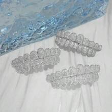 THATBOY 2pcs/Set Teeth Set Men Women Hip Hop Teeth Grills Iced Out Punk Men Women Teeth Decoration