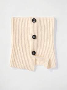 1pc Women Plain Color Buttoned Neck Warmer, Soft Comfortable Detachable Dickey Collar For Daily Use, Autumn/Winter For Dress - Multicolor - View 5