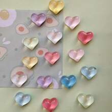 5 件/10 件/12 件/15 件可爱心形和椭圆形冰箱贴 - 适用于白板、储物柜和厨房装饰的塑料磁铁 - 非常适合家庭、办公室和节日礼物 - 彩色 - 查看 9