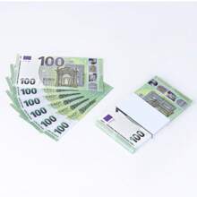 100/200 11*6.15cm Copy 100€, 100pcs 14*8cm Old And New Copy € 100 Denomination Counterfeit Banknote Props Paper Origami Props,Euro Shape Fake Money Commemorative Display Prop Paper