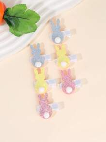 6 chiếc kẹp tóc nhiều màu sắc lấp lánh, thích hợp cho bé gái, kẹp tóc trang trí hình thỏ Phục Sinh, phụ kiện kẹp tóc cá sấu thời trang, quà tặng dự tiệc cho bé gái. - kẹp tóc - Xem 3