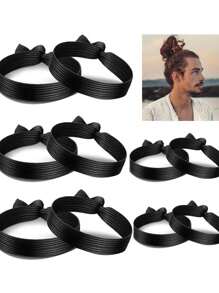 10 件/包 男士夏季运动弹力打结头带，透气涤纶发带腕带