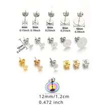 10/100pcs Multi-Size Metal Blank Post Round Stud Earrings Base Earbuds DIY Earbuds Make Earring Accessories