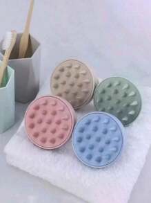 1pc Scalp Massage Brush, Wheat Straw Hair Washing Tool, Silicon Hair Brush, Soft Silicone Tooth Shampoo Brush, Massage & Cleansing Scalp Brush, Scalp Exfoliating Scrub, Dandruff Removal Tool, Suitable For Both Men And Women, Back To School Supplies