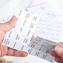 Gender Reveal Birthday Bingo Game (50 Unique Cards) Pre-Filled Fun Kids Birthday Party Game Activity, Pre-Made Name Cards, Gender Neutral Simple (White/Brown) - Multicolor - View 2