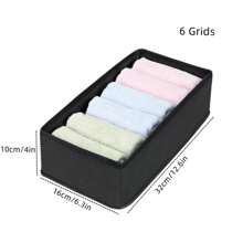 Organizador de ropa interior, calcetines, pantalones, sujetador, caja de almacenamiento, armarios, cajones, armario, ropa, bufanda, cajas organizadoras de almacenamiento para dormitorio - Gris claro 6 cuadrículas - Ver 2
