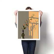 1 Set Minimalist Floral DIY Digital Oil Painting Kit, Carefully Crafted Oil Painting To Express Your Personalized Using Colors, Decorate Your Space With A 40*50CM Oil Painting - Apricot - View 3