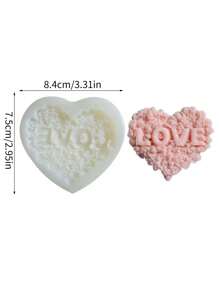 1 件心形和爱心字母硅胶模具，适用于厨房和餐厅制作巧克力、糖果、饼干、蛋糕