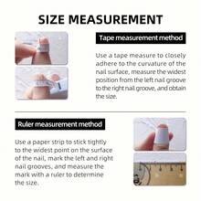 10pcs Short Trapezoidal Handmade Wearable Nails, High-End Elegant Nails, Color Nails, Colorful, Detachable And Reusable, Includes 1pc Glue And 1pc Nail File, Suitable Daily Life, Work, School, Dates, Parties, And Proms. - M - 查看 7