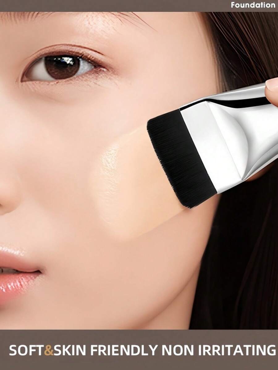 LAMBANO One-Piece Foundation Streak-Free Brush, Non-Absorbing, Flat Head, Beginner-Friendly Flawless Application Makeup Streak-Free Brush