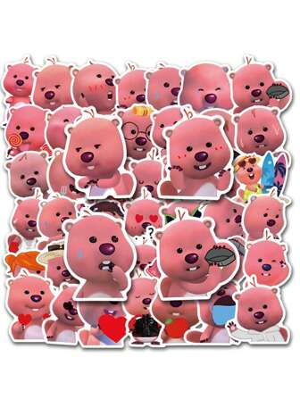 50pcs/Pack Cartoon Beaver Meme Stickers - Reusable Vinyl Decals For Laptop, Phone, Guitar, Water Bottle Etc. - Great For DIY Decoration, Scrapbooking And Gifts, Cute Stationery,School Supplies,Back To School