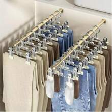 10 pièces set de pinces multifonctionnelles, pinces réglables, antidérapantes, pinces pour pantalons en métal brossé, pinces portables pour le séchage des chaussures, pour une utilisation dans les magasins de vêtements et les ménages, pince sans trace