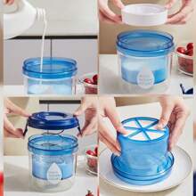 1 pieza 1100/1300ml Filtro para yogur, filtro de máquina de yogur griego con malla ultrafina, filtro de jugo reutilizable, filtro multiusos para queso, nueces, leche de soja, jugo, té, café, utensilios de cocina - Multicolor - Ver 4