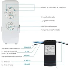 Control Remoto para Ventilador de Techo Universal, Kit de Control Remoto Inalambrico con 3 velocidades de Rango Completo, 85-265V Smart Inalámbrico Controlador de Ventilador de Techo con RF - Blanco - Ver 2