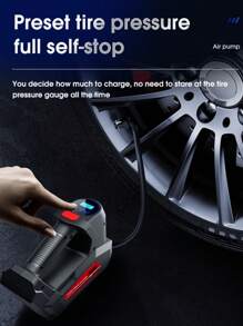 22 Cylinder Portable Air Compressor. Tire Inflator With Digital Pressure Gauge And LED Light, Auto Inflate-Stop, 12V Cigarette Lighter Connection For Use, No Battery Required. Tire Pump For Car/SUV/Pickup Trucks
