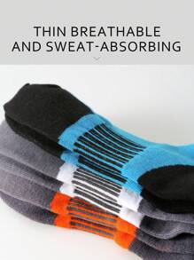 5 双男士轻质网眼透气吸汗运动短袜，适合夏季、休闲、工作、学校、办公室、青少年和青年尺码 39-44