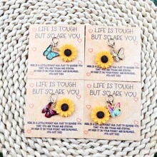 1pc/4pcs Unique Butterfly Sunflower Keychain - Adorable Accessory For Bag, Backpack, Or Purse - Perfect Gift Idea For Him, Boyfriend, Or Husband, Inspirational Daily Motivation Car Accessories Bag Charm School Cute Goth Y2k Bag Accessories Lanyards With Id Holder Car Accessories Bag Charms - Multicolor - View 2